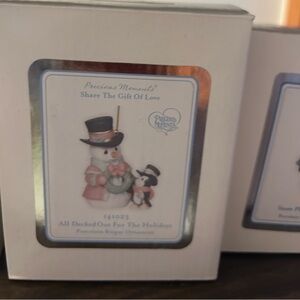 Precious Moments All Decked Out for the Holidays Snowman and Penguin Ornament